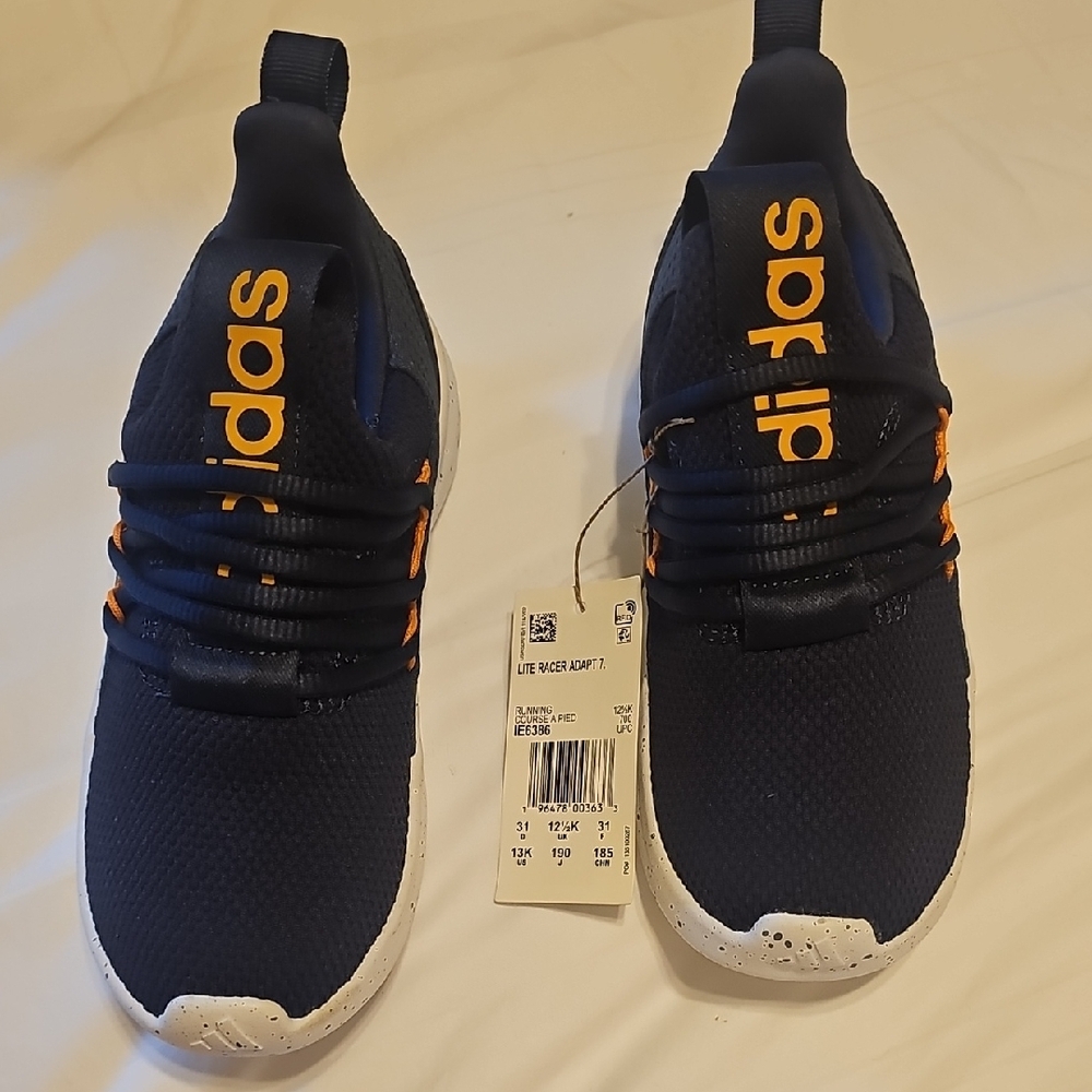 Adidas Navy and Orange Sneakers